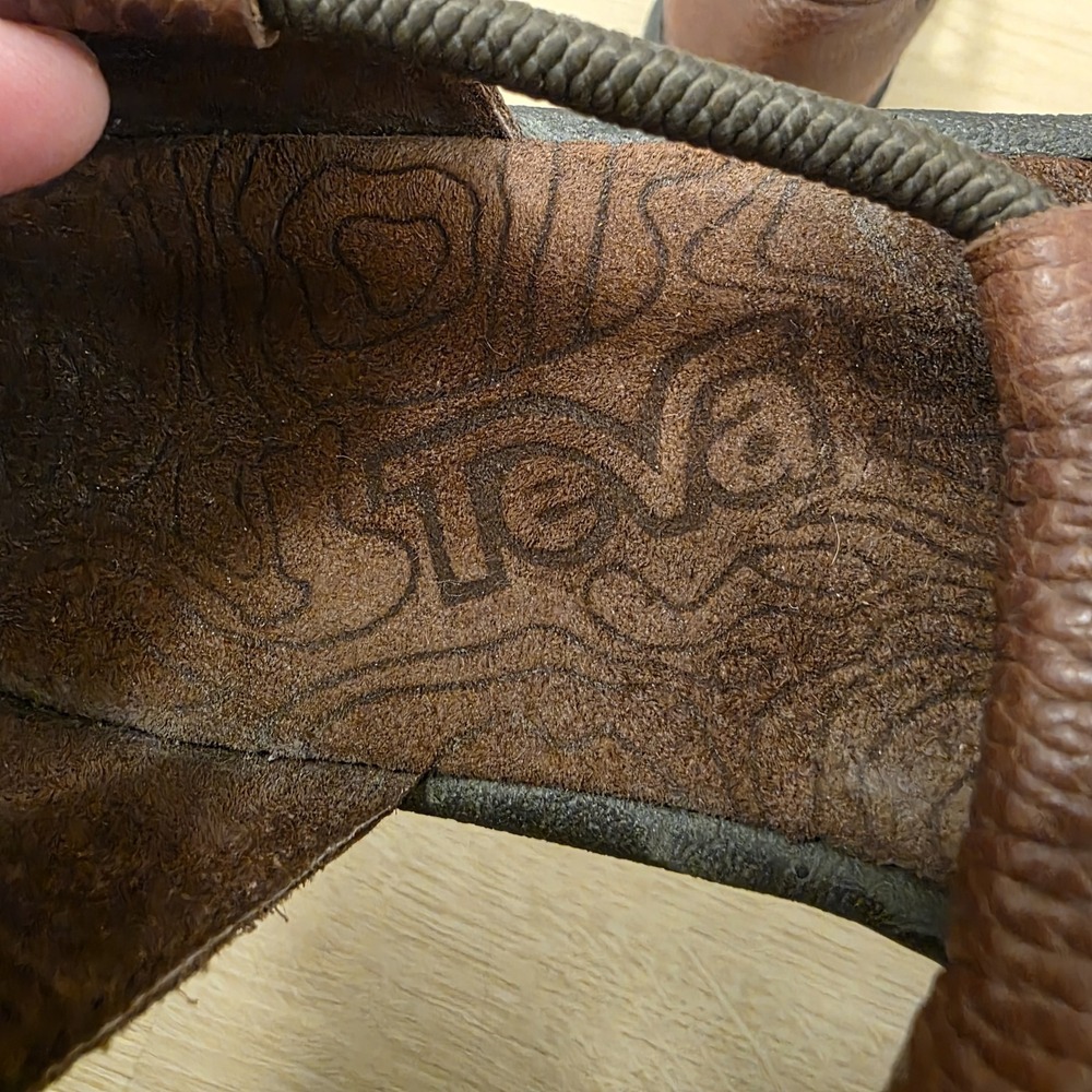 Teva Brown Leather Slingback Grunge Outdoor Granola Girl Phoebe Sandals Size 9 - Picture 6 of 7